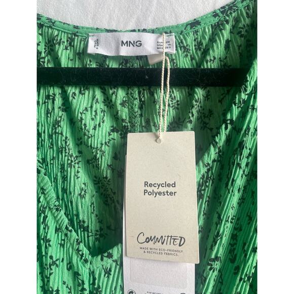 NWT MNG Mango Green Floral Midi Dress - Size 2XL - Picture 3 of 3